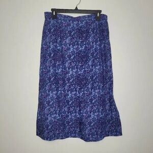 Women's Blue Floral Midi Skirt